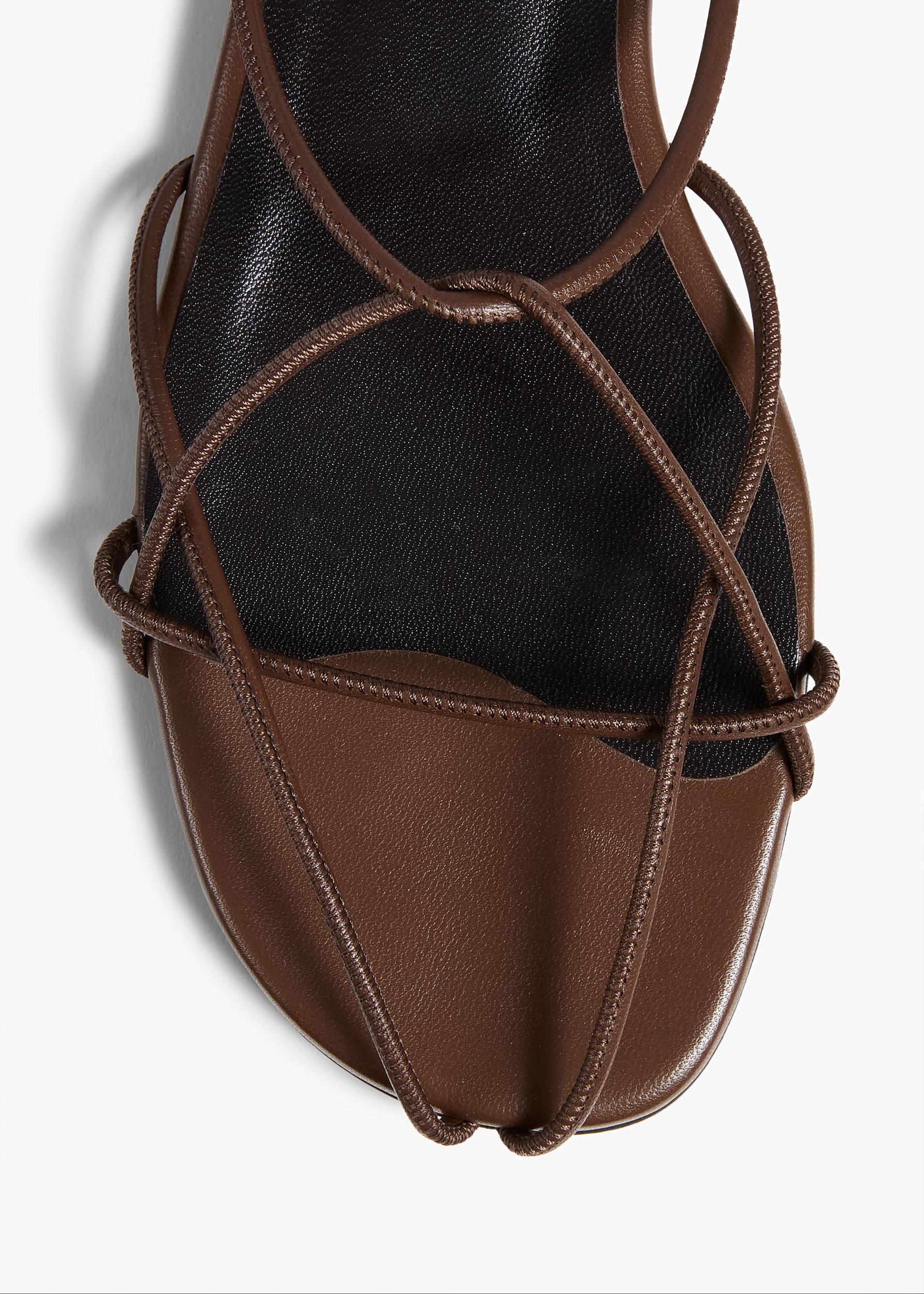 Loulou Flat Sandal in Cigar Leather Product Image