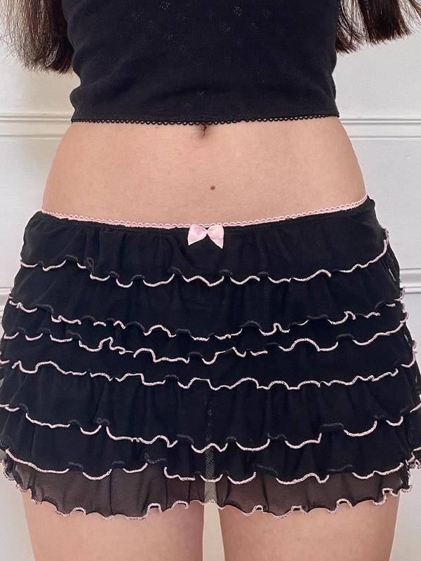 Wooden Earring Bow Mini Skirt Product Image