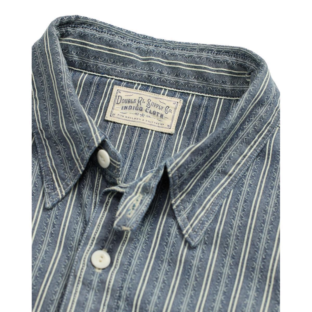 Striped Dobby-Chambray Workshirt Indigo Cream Product Image