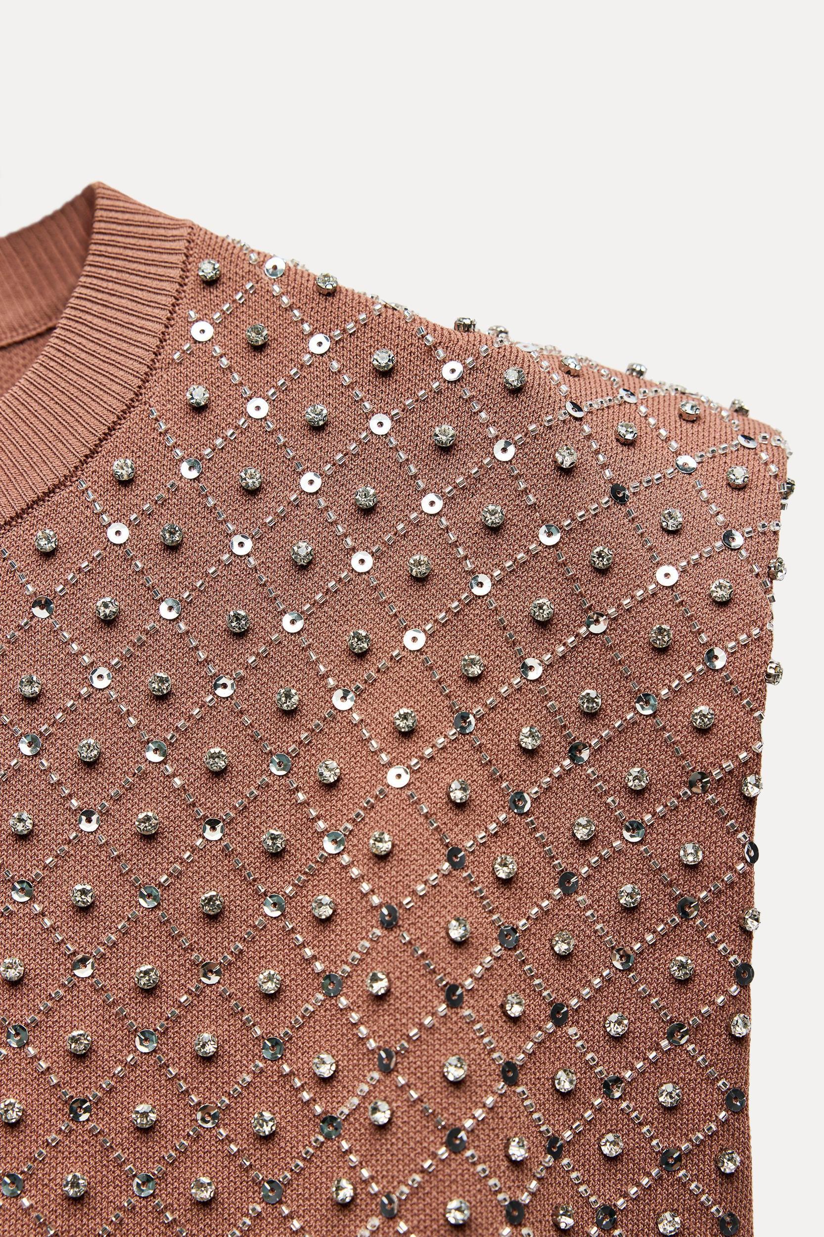 BEADED KNIT SWEATER VEST Product Image