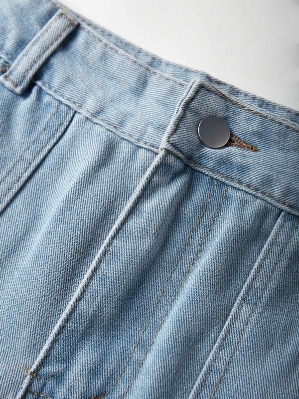 Big Pocket Splice High Rise Cargo Jeans Product Image