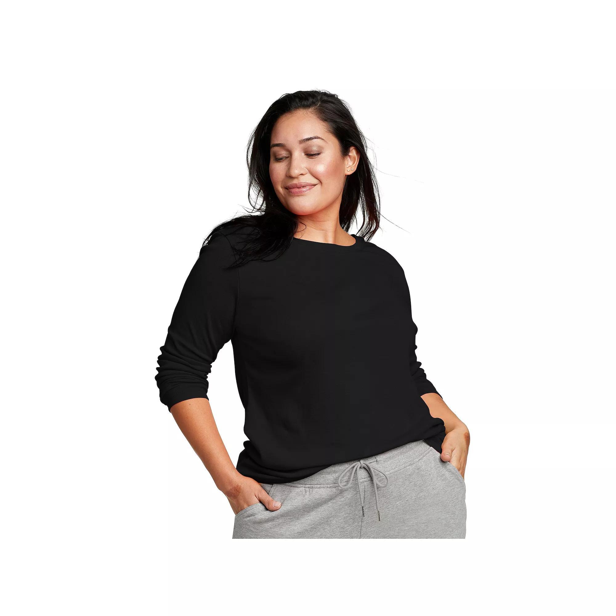 Women's Eddie Bauer Long Sleeve Favorite Crew Tee, Size: XS, Black Product Image