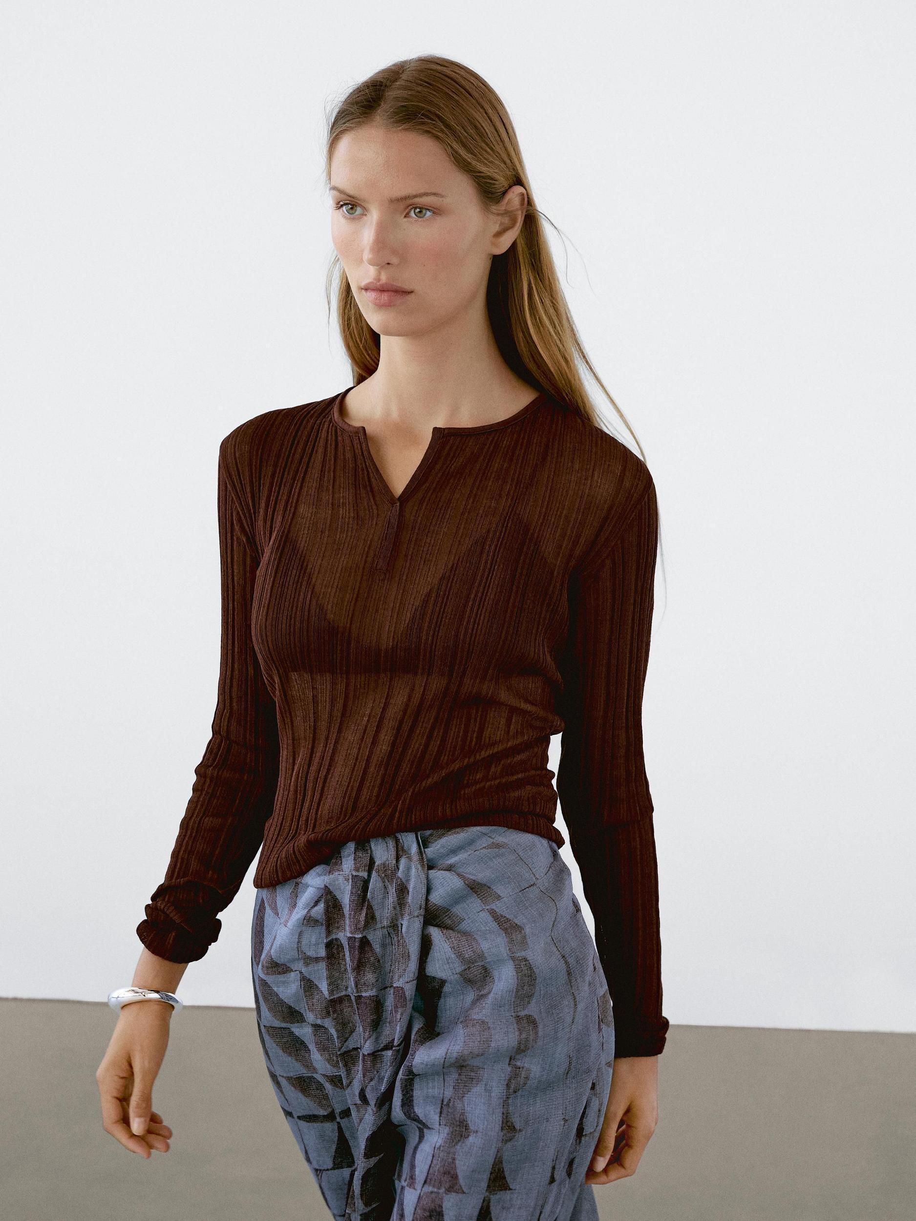 Printed midi skirt with gathered detail Product Image