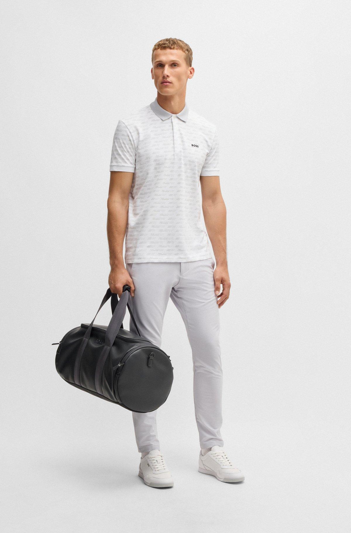 BOSS - Paddy polo shirt in printed stretch cotton - White Product Image