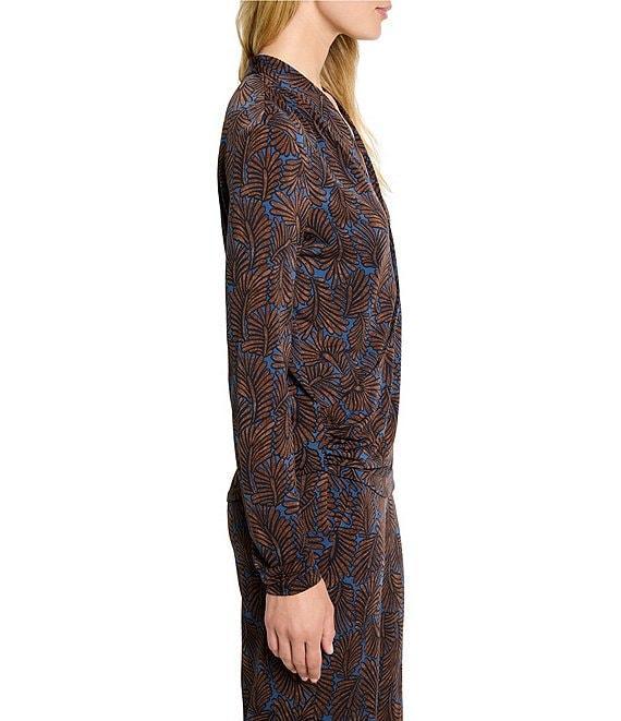 NIC + ZOE Feather Fern Coordinating V-Neck Long Sleeve Drape Wrap Top Product Image