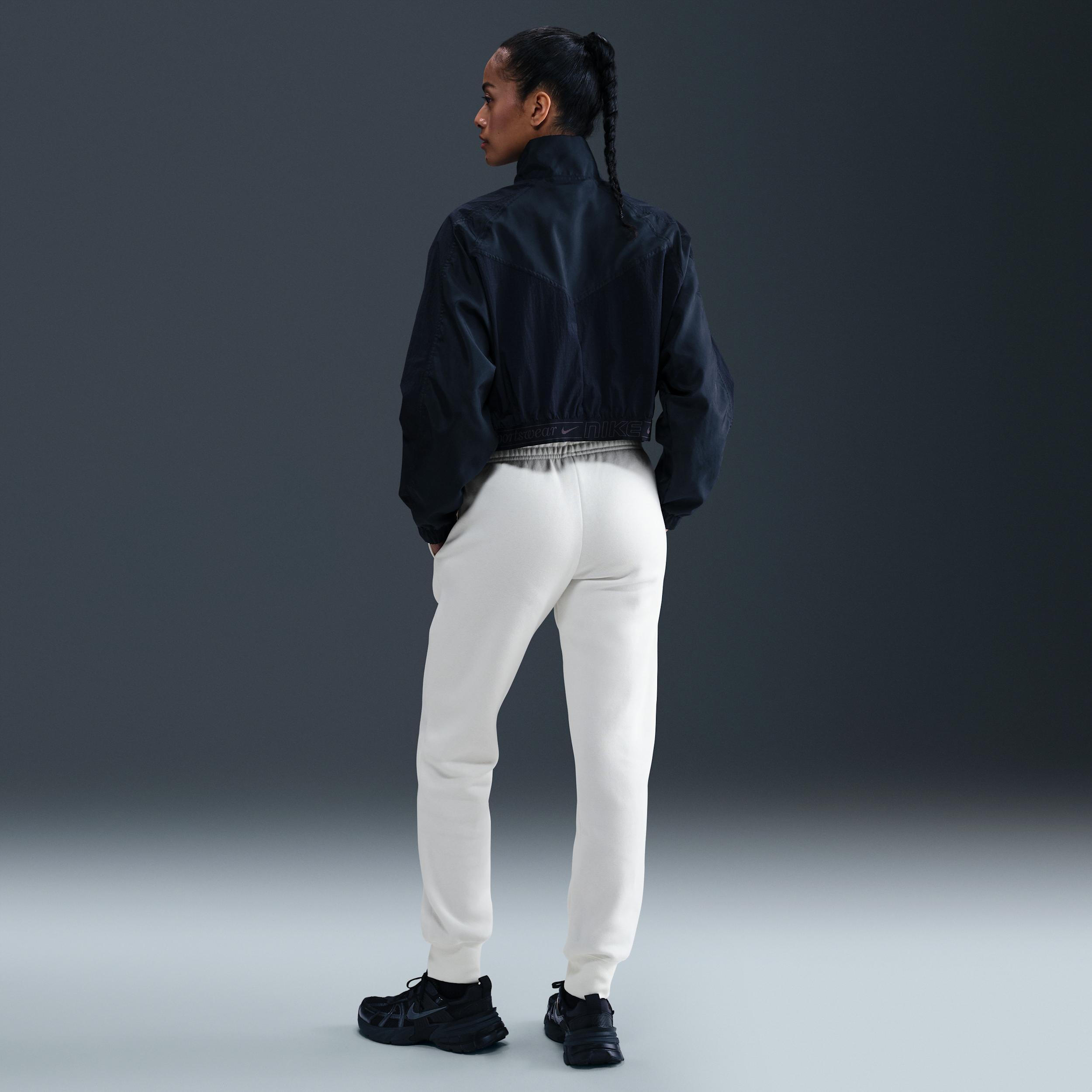 Nike Women's Sportswear Phoenix Fleece Mid-Rise Jogger Sweatpants in White/Sail Size 2XL Cotton/Polyester/Fleece Product Image