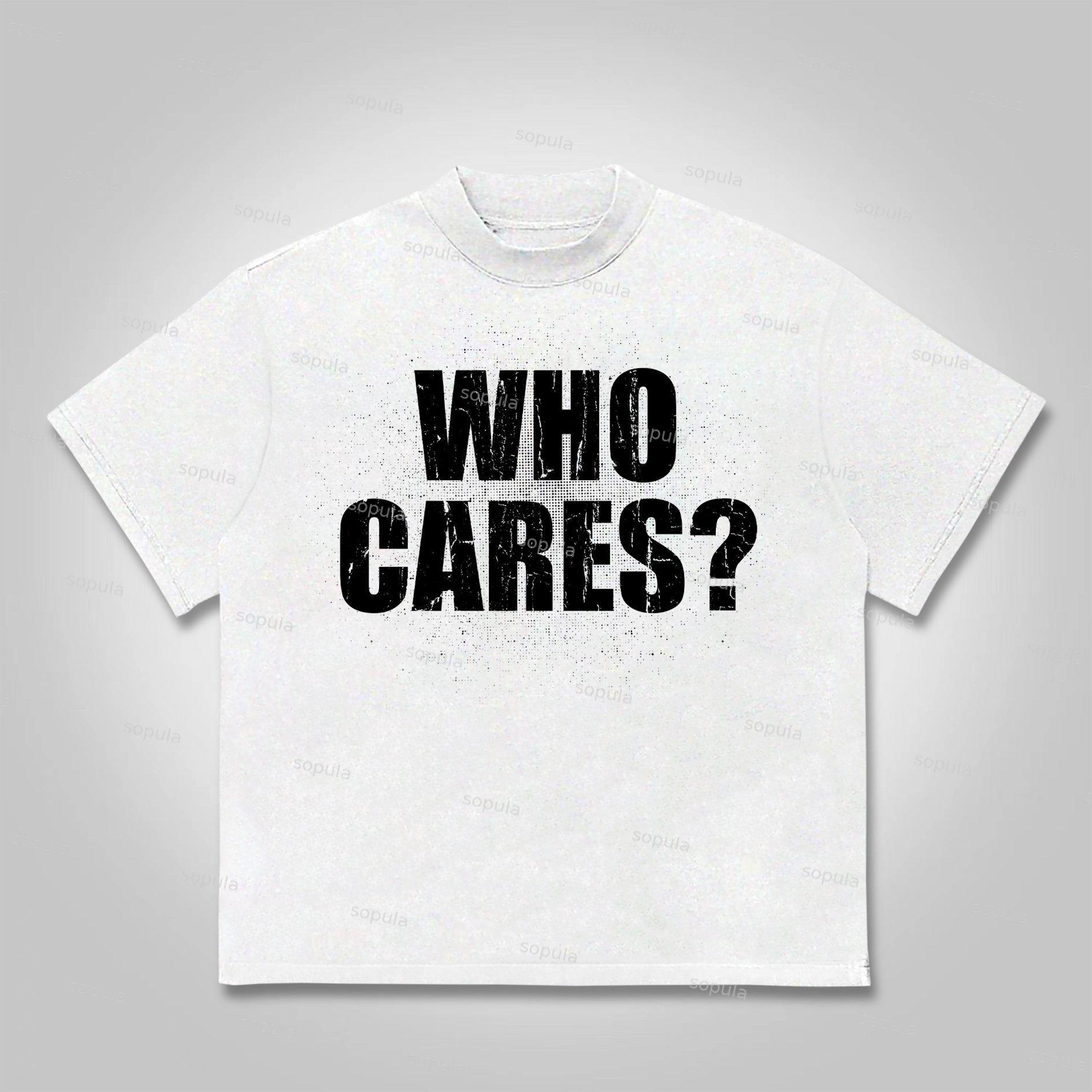 Sopula Who Cares？vintage Outlet Firearms Graphics Cotton T-shirt Product Image