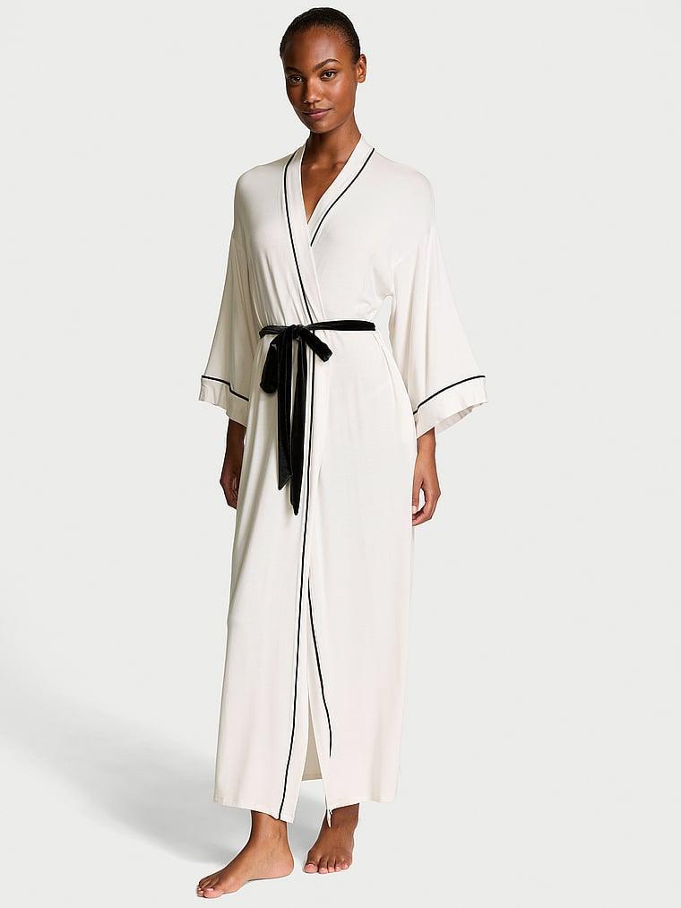 Modal Soft & Lace Trim Straight-Neck Slip Dress Product Image