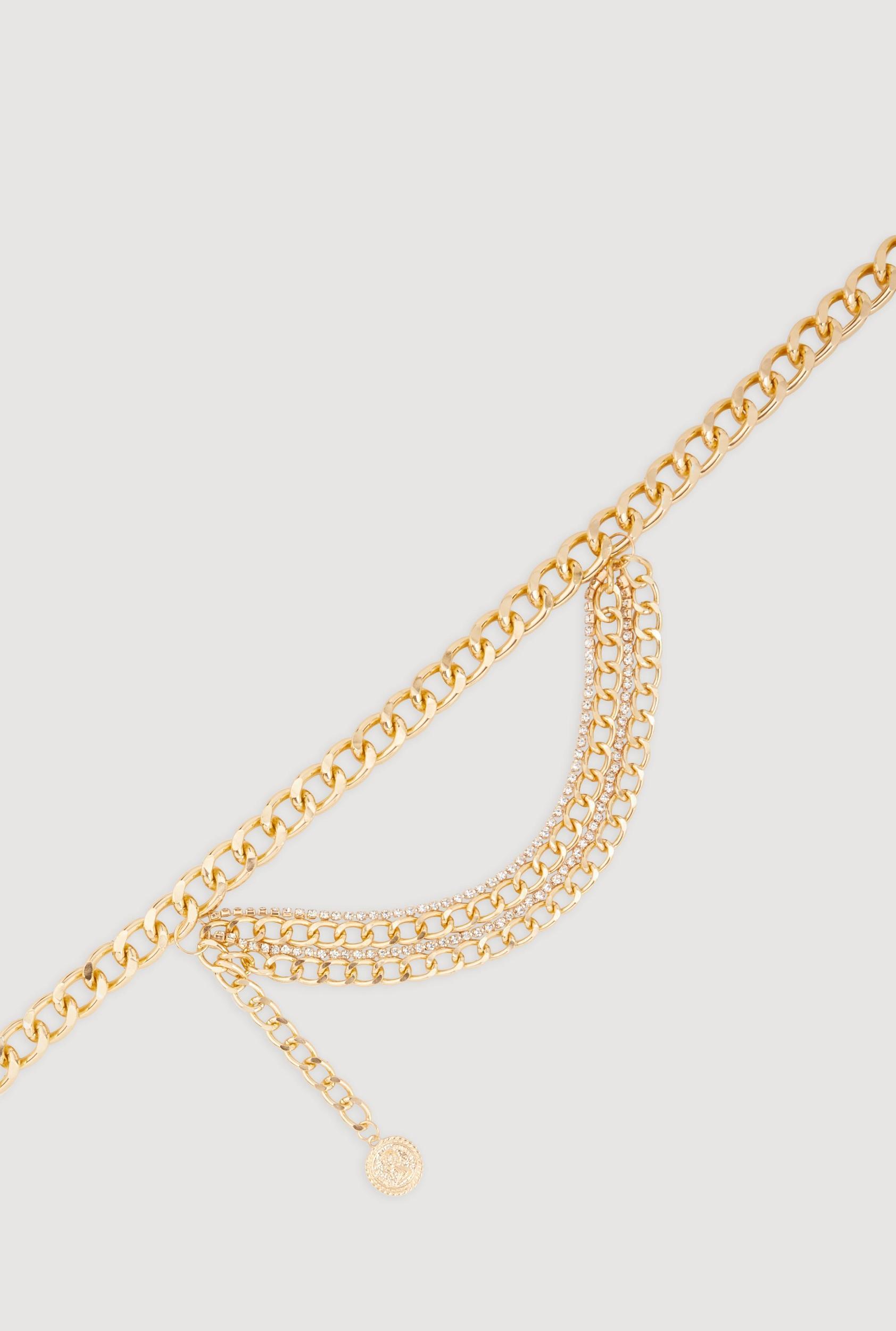 Textured Metallic Chain Choker Necklace Female Product Image