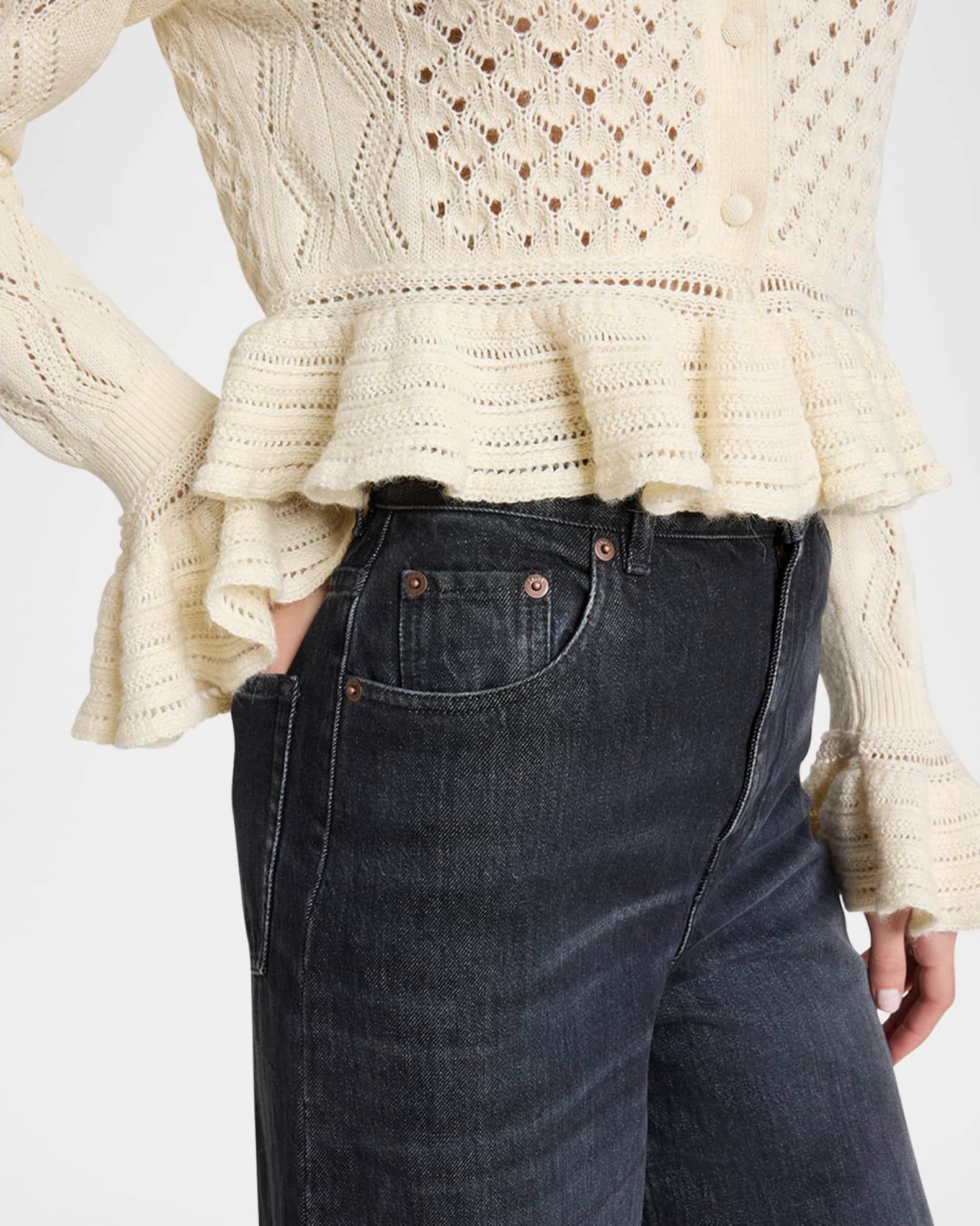 High-Rise Wide-Leg Palazzo Jeans Product Image