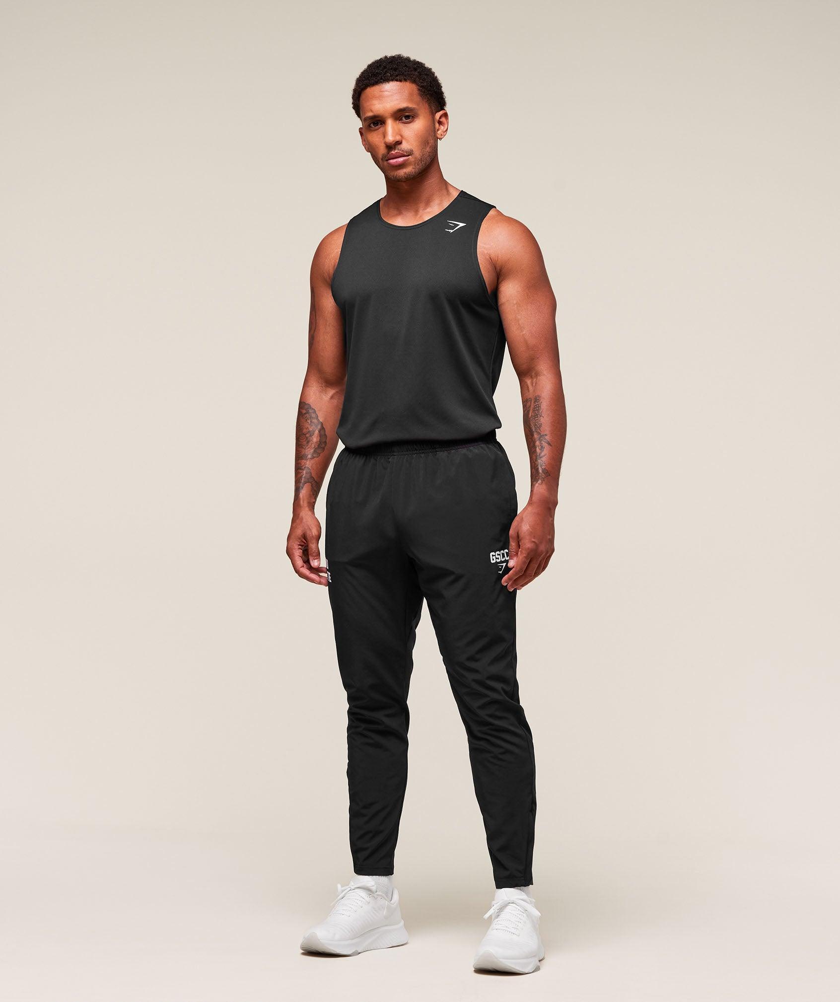 Gymshark Hybrid Athlete Woven Joggers - Black Male Product Image