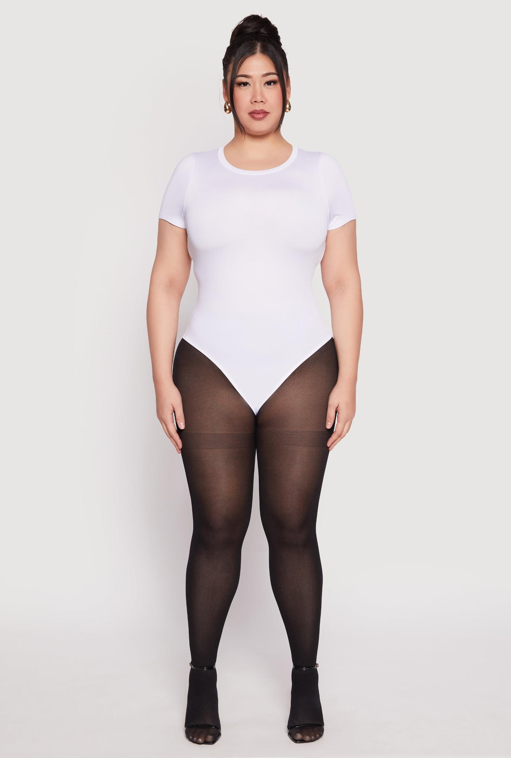 Womens Plus Size Daisy Crew Neck Bodysuit Product Image