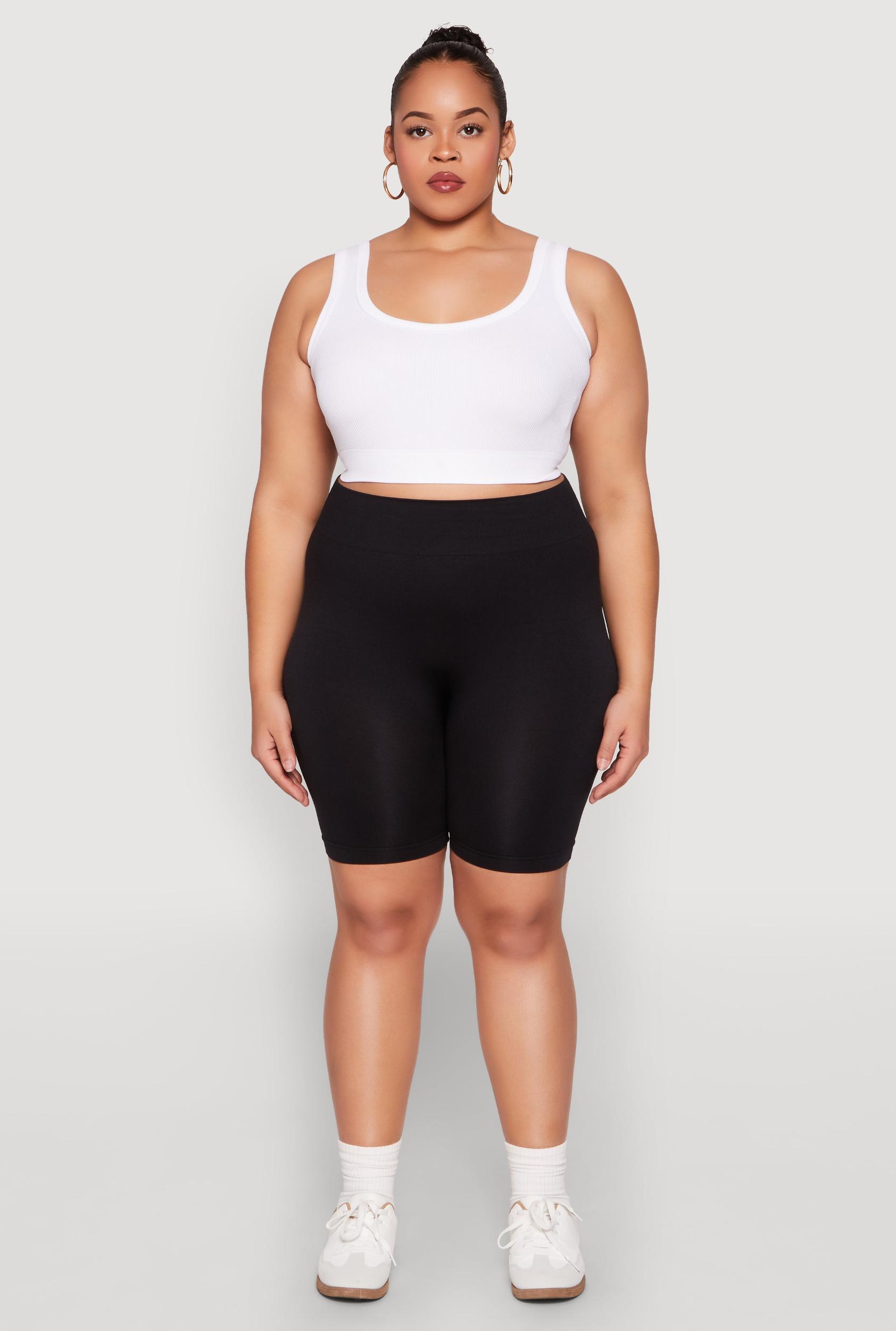 Womens Plus Size High Waist Seamless Biker Shorts Product Image