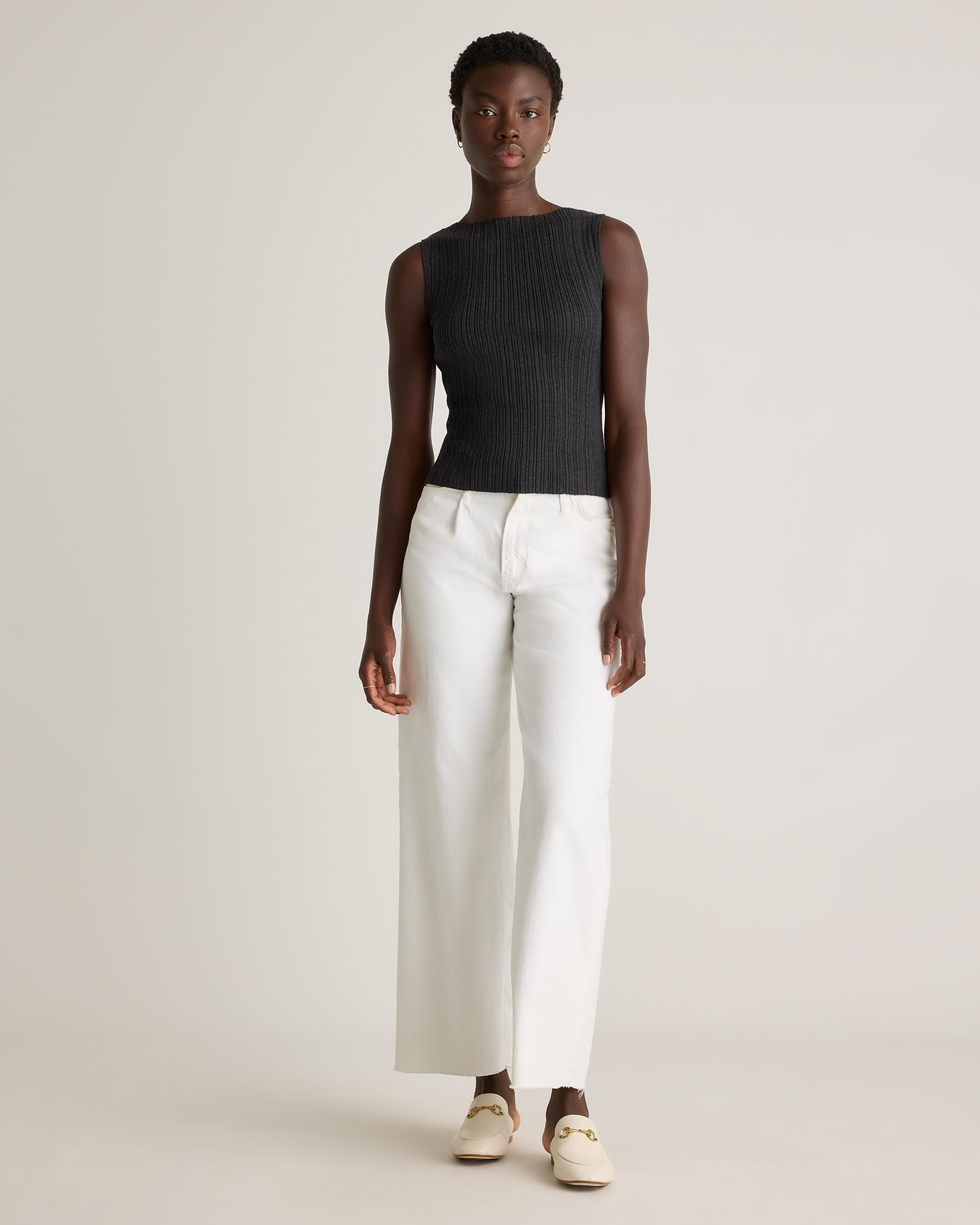 Quince | Women's Cotton Cashmere Ribbed Tank Top Size XS Product Image