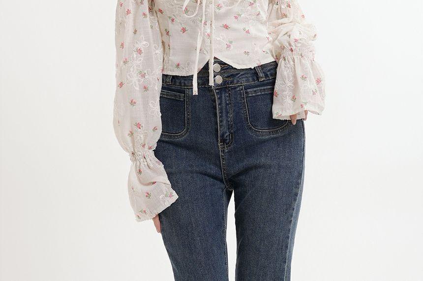 Scoop Neck Floral Blouse Product Image
