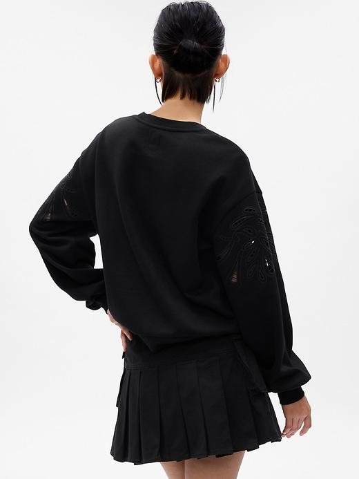 VintageSoft Eyelet-Sleeve Sweatshirt Product Image