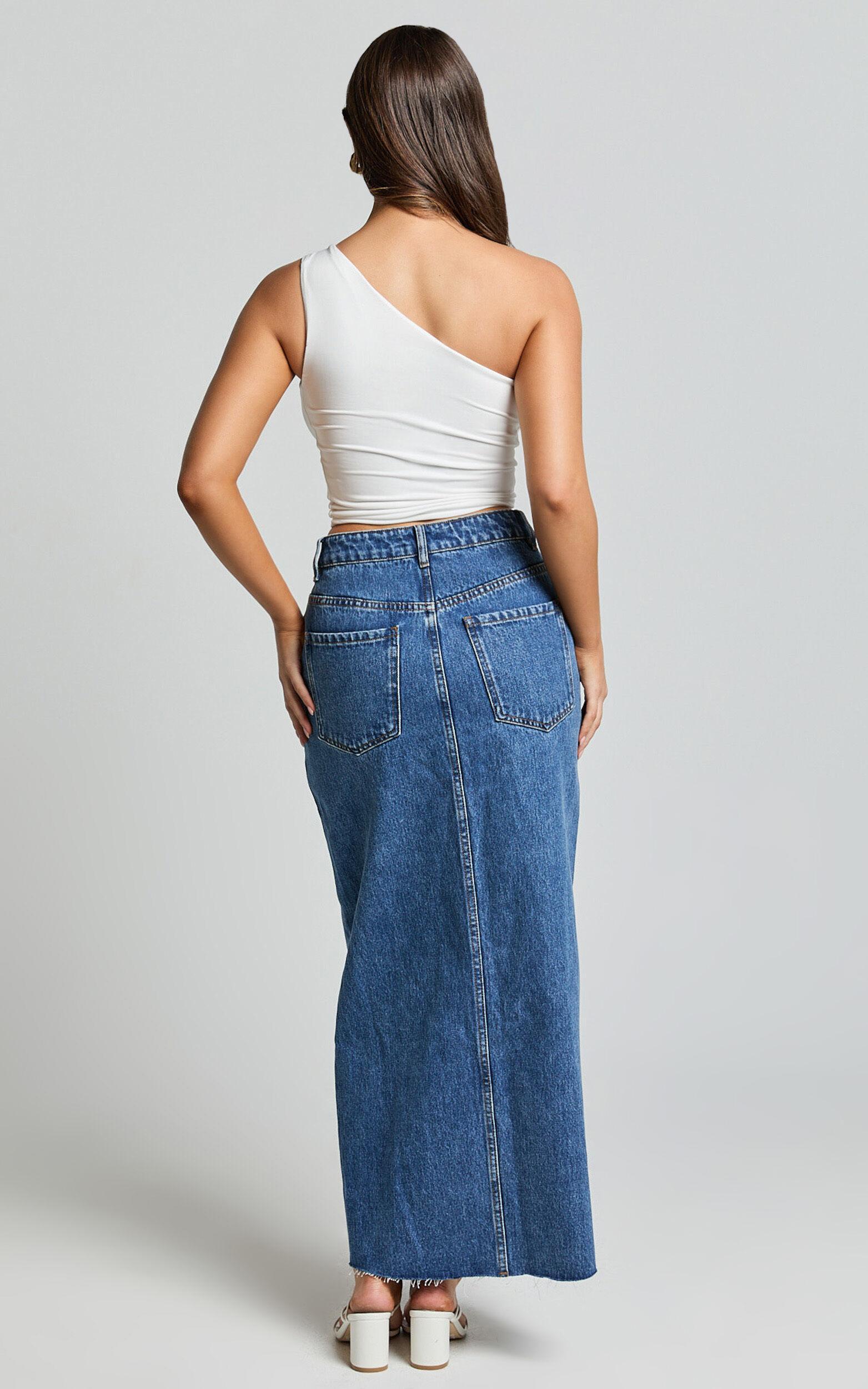 Evette Top - Jersey Gathered One Shoulder Top in Ivory Product Image