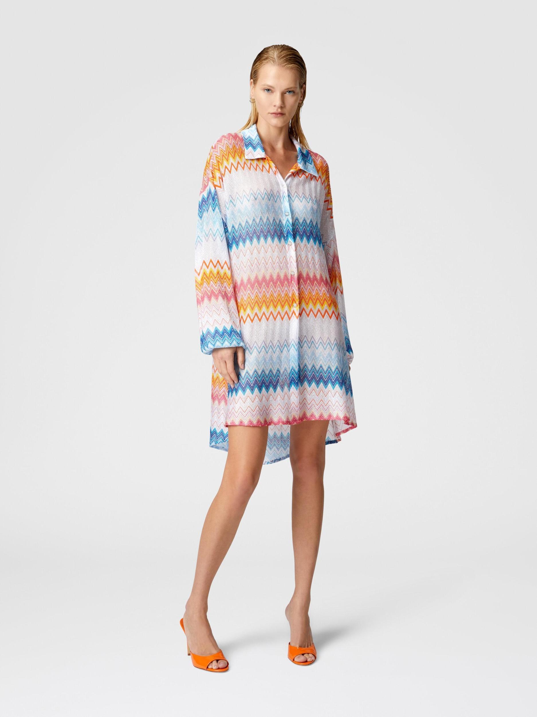 Oversized shirt in zig zag lamé viscose blend Product Image