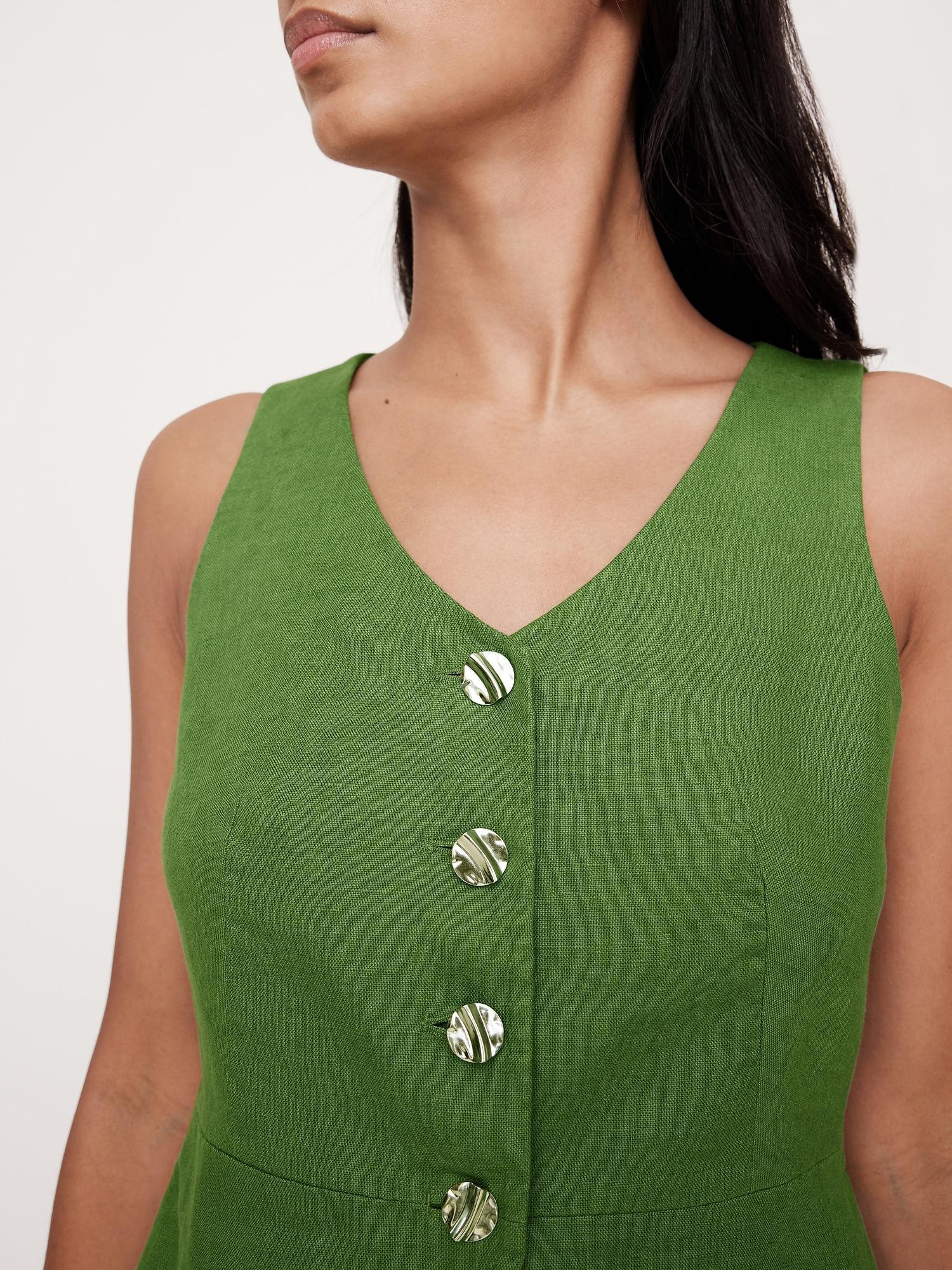 Linen Button-Front Vest Product Image