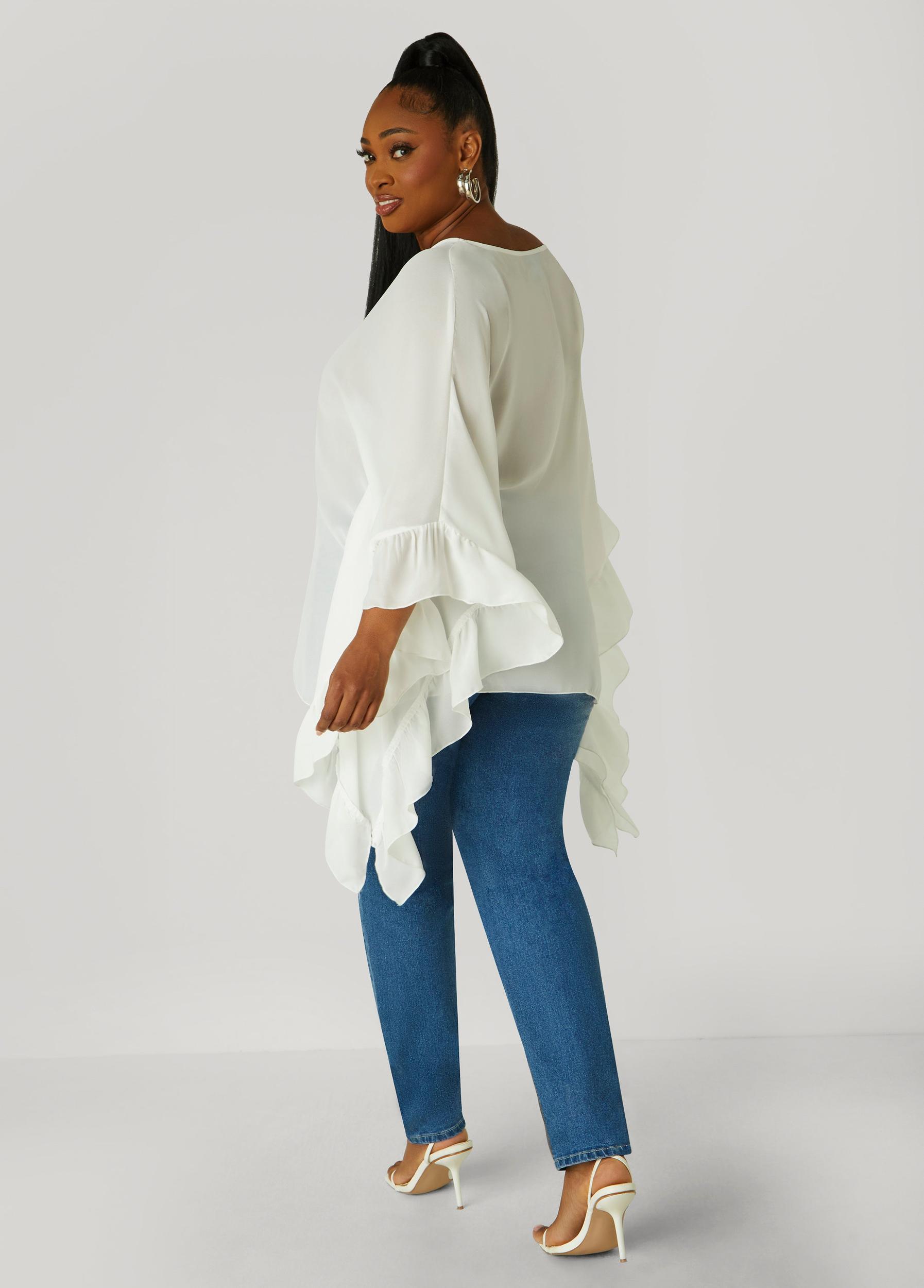 Ruffled Crepe Blouse Product Image