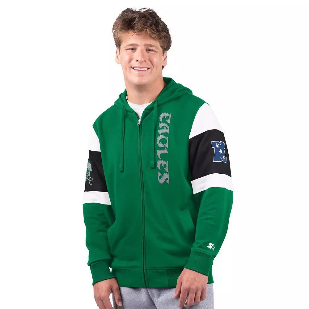 Men's Starter Kelly Green Philadelphia Eagles Extreme Vintage Logo Full-Zip Hoodie, Size: Large Product Image