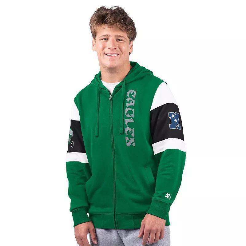 Men's Starter Kelly Green Philadelphia Eagles Extreme Vintage Logo Full-Zip Hoodie, Size: Large Product Image