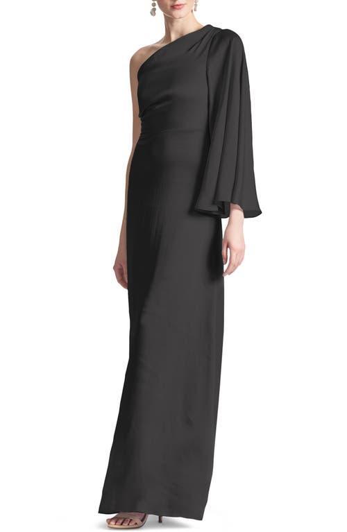 Womens Keely Satin One-Shoulder A-Line Gown Product Image