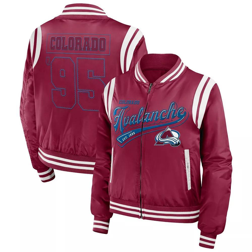 Women's WEAR by Erin Andrews  Garnet Colorado Avalanche Baller Full-Zip Bomber Jacket, Size: XL, Red Product Image