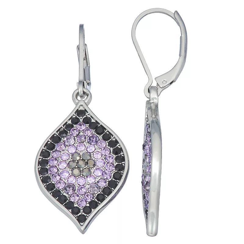 Simply Vera Vera Wang Evil Eye Drop Earrings, Womens, Silver Tone Purple Product Image