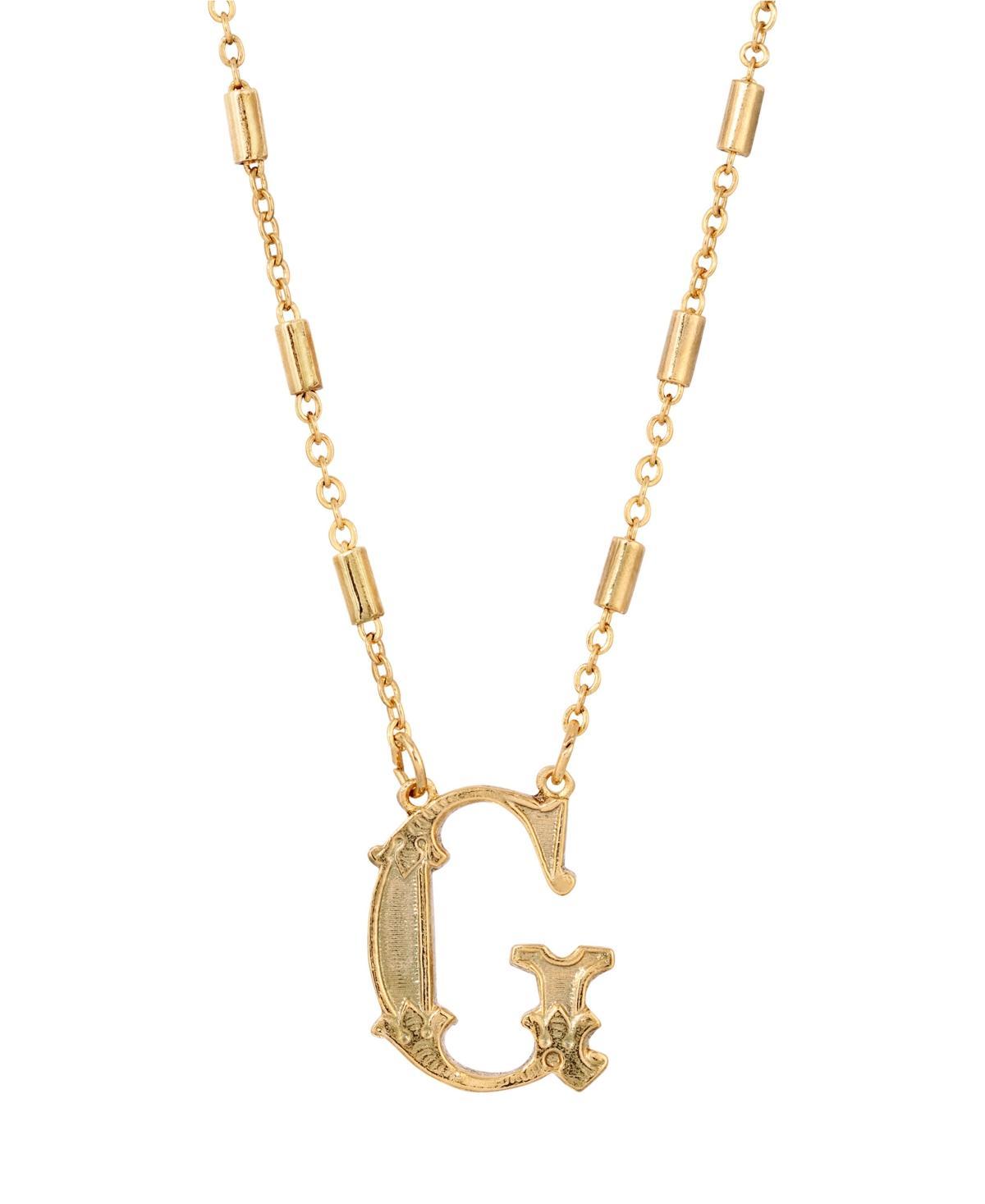 1928 Gold Tone Initial Necklace, Womens, Yellow K Product Image