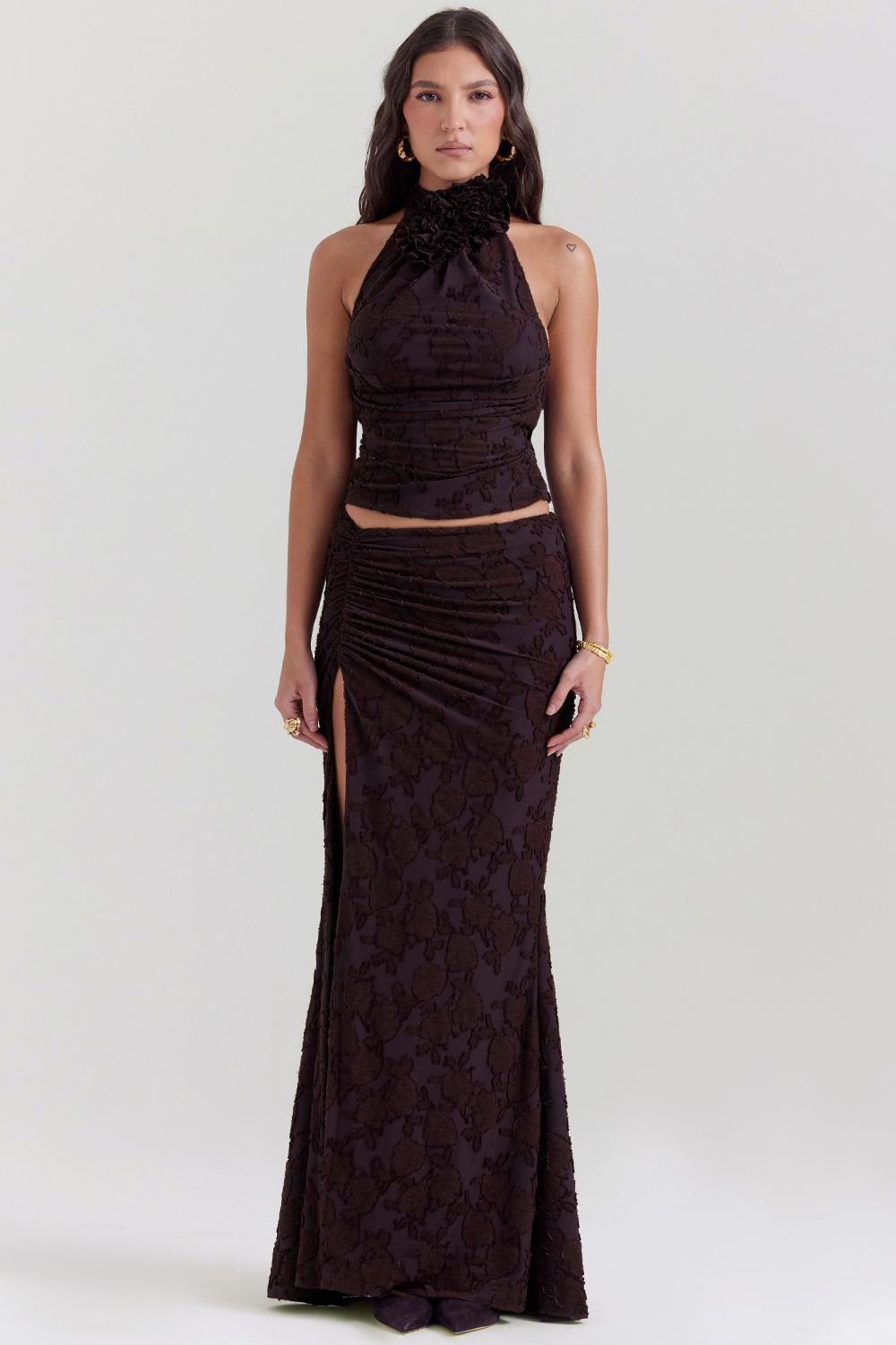 Kyra Cocoa Halter Top Product Image