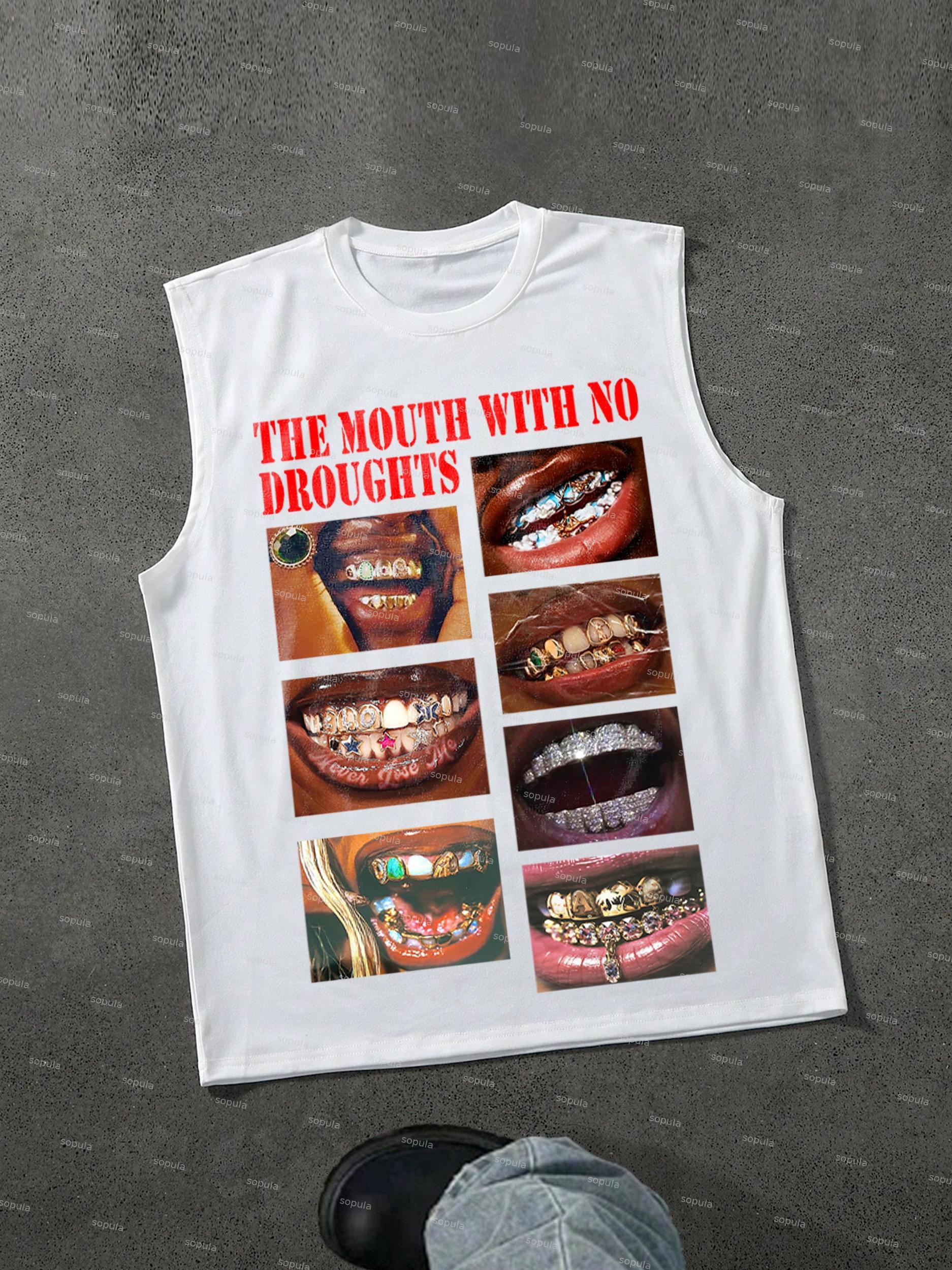 The Mouth with No Droughts Graphic Cotton Men's Sleeveless Shirt Tank Top Product Image