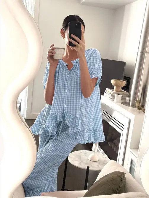 Gingham two piece lounge set Product Image