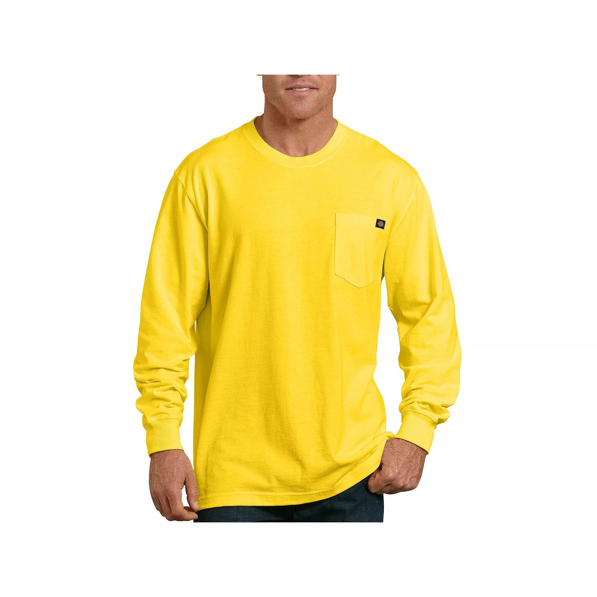 Men's Dickies Heavyweight Crewneck Long Sleeve Tee, Size: XXL, Yellow Product Image