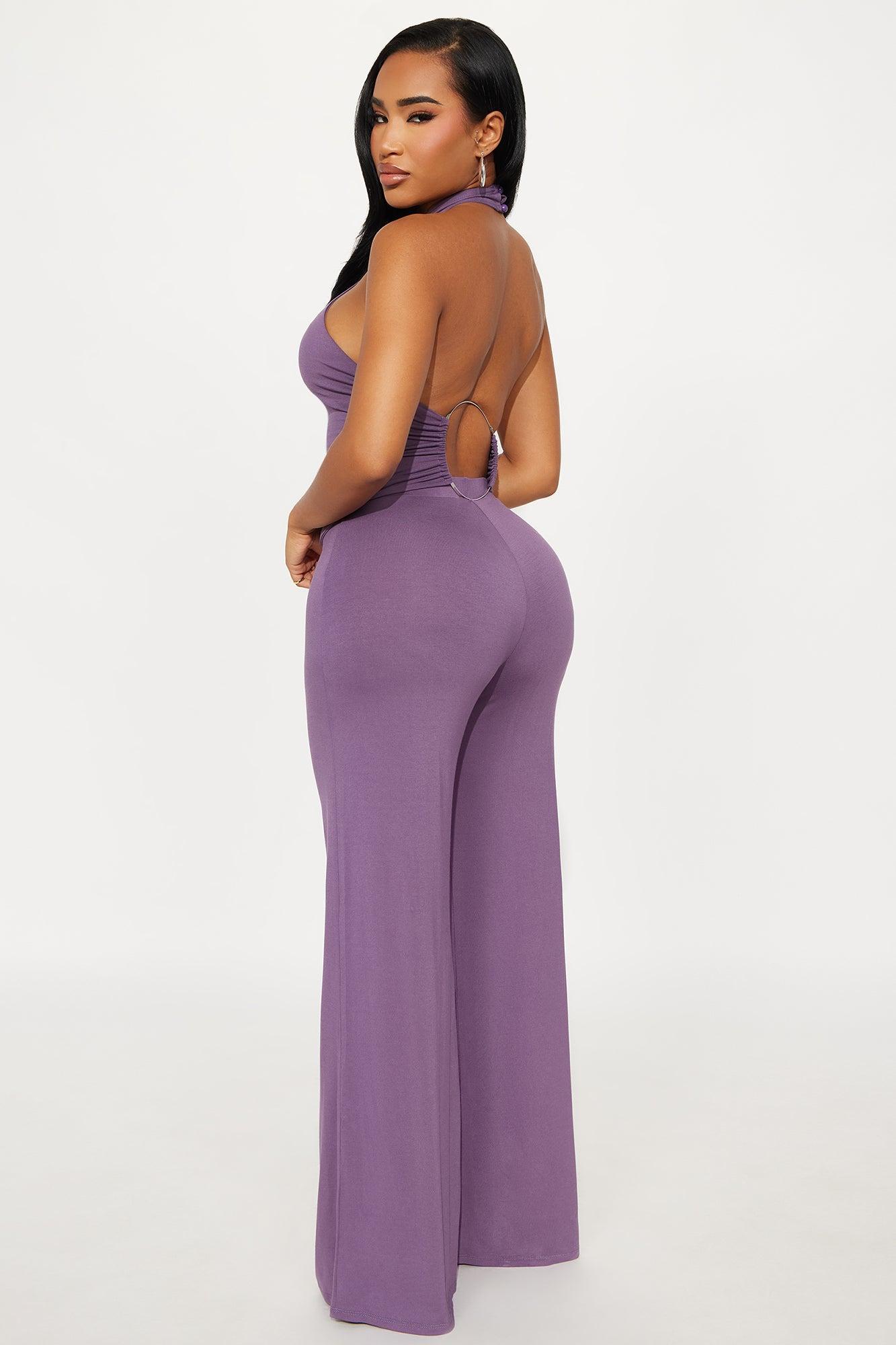 Dark Halo Halter Pant Set - Purple Product Image