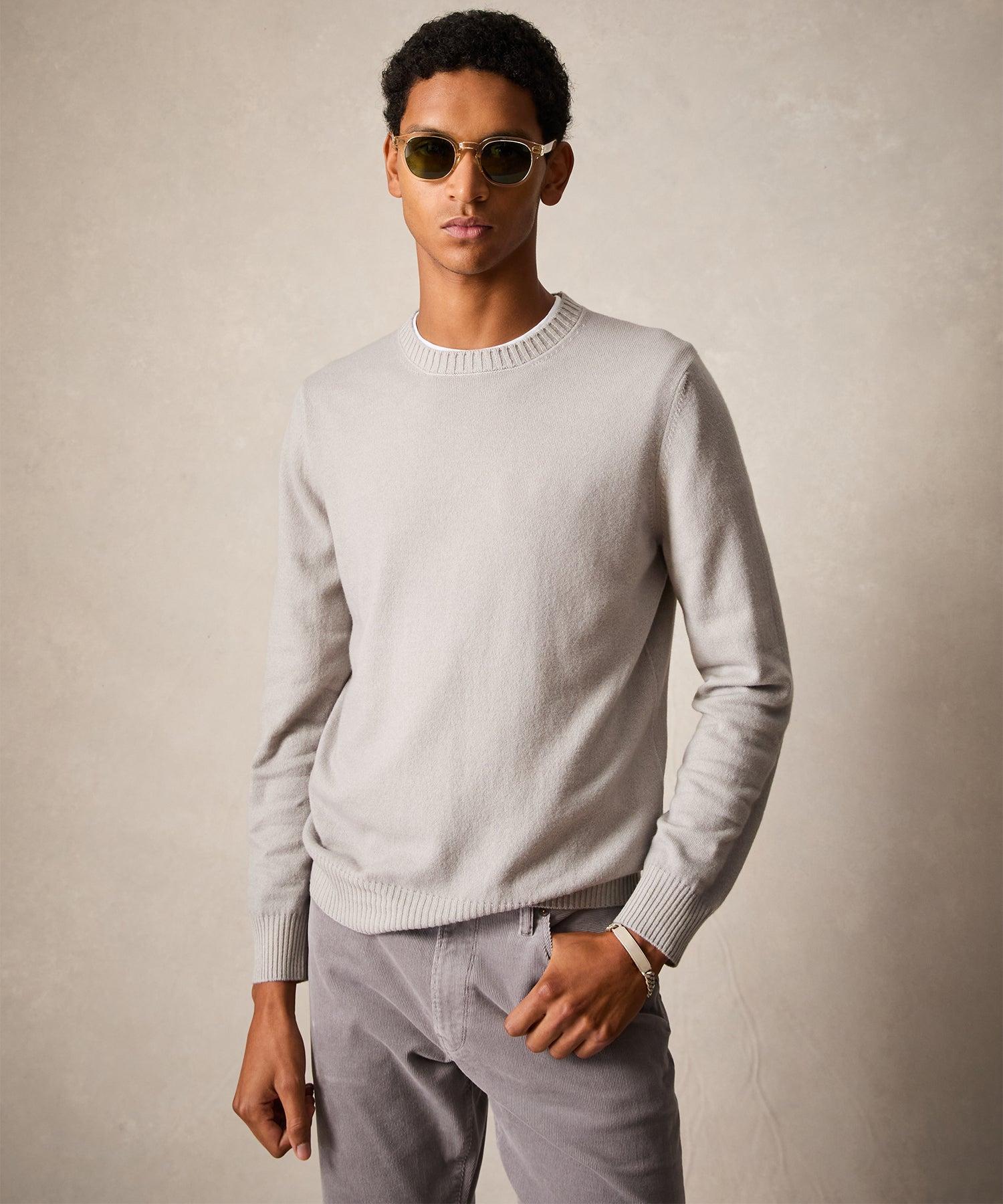 Italian Garment Dyed Wool Cashmere Crewneck Sweater Product Image