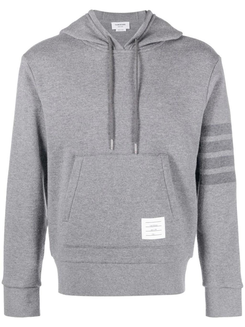 THOM BROWNE Grey Wool Hoodie Product Image
