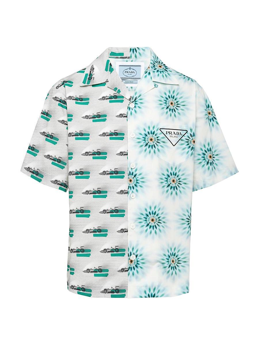 Mens Short-Sleeved Cotton Shirt Product Image