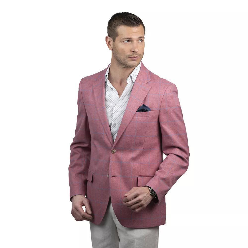 Men's Nautica Modern-Fit Windowpane Sport Coat, Size: 50 - Regular, Pink Windowpane Product Image