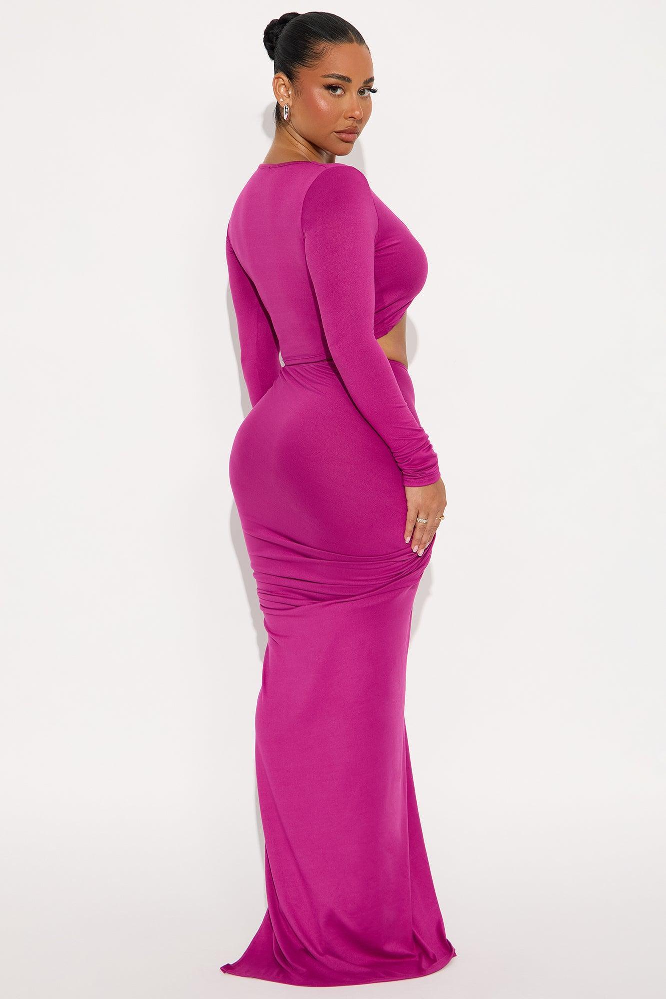 The Right Choice Draped Maxi Skirt Set - Magenta Product Image