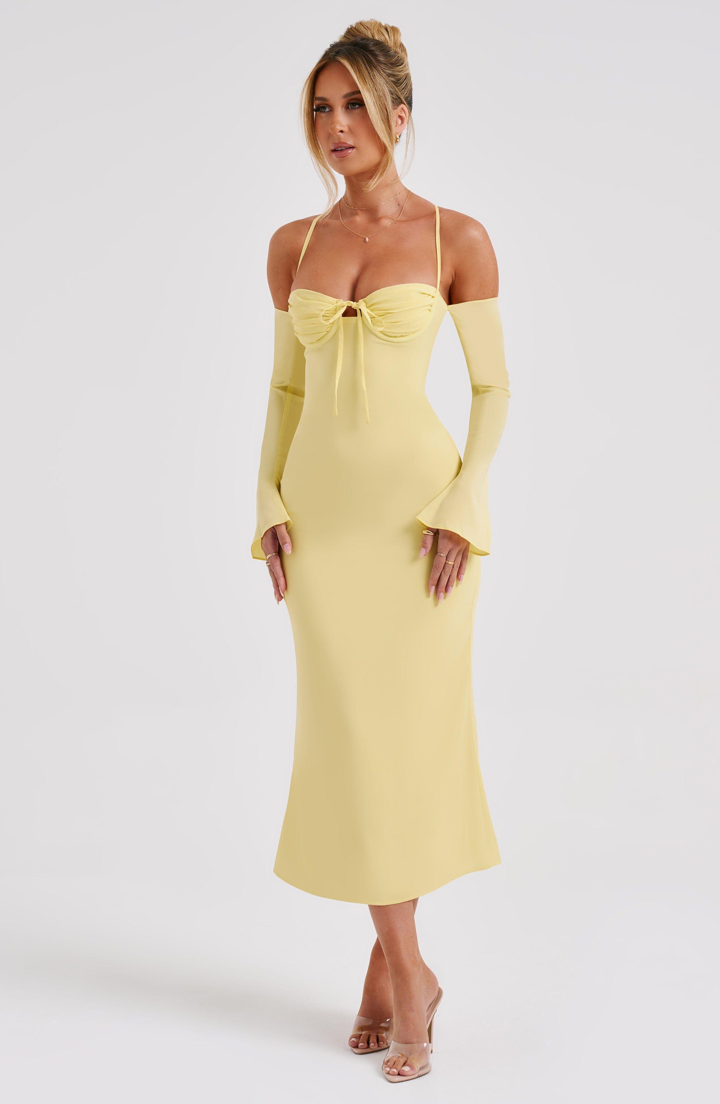Dulce Midi Dress - Lemon Product Image