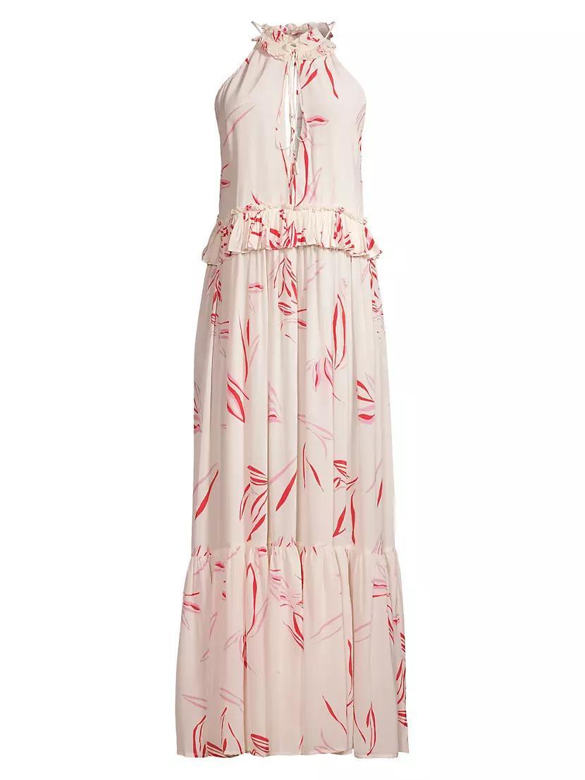 Summer Reverie Alegra Keyhole Crêpe De Chine Maxi Dress Product Image