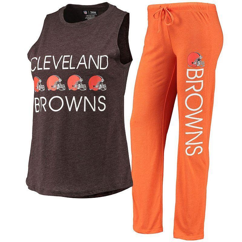 Womens Concepts Sport /Brown Cleveland Browns Muscle Tank Top & Pants Sleep Set Product Image