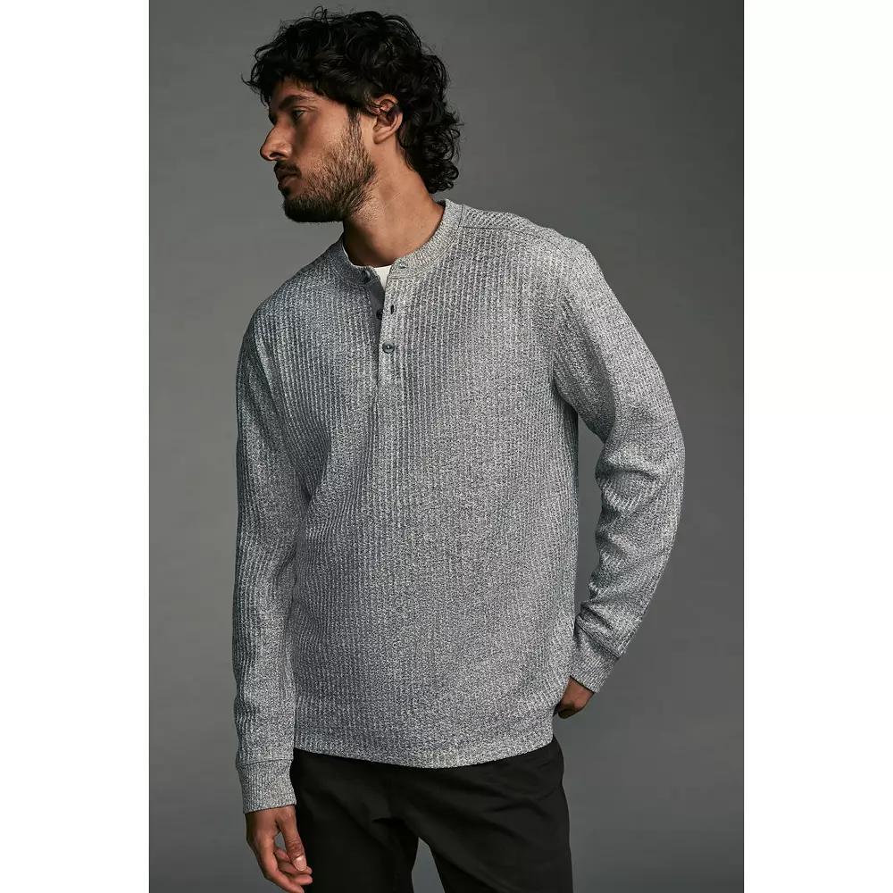 Mens NEXT Textured Long Sleeve Grandad 100% Cotton T-Shirt Product Image