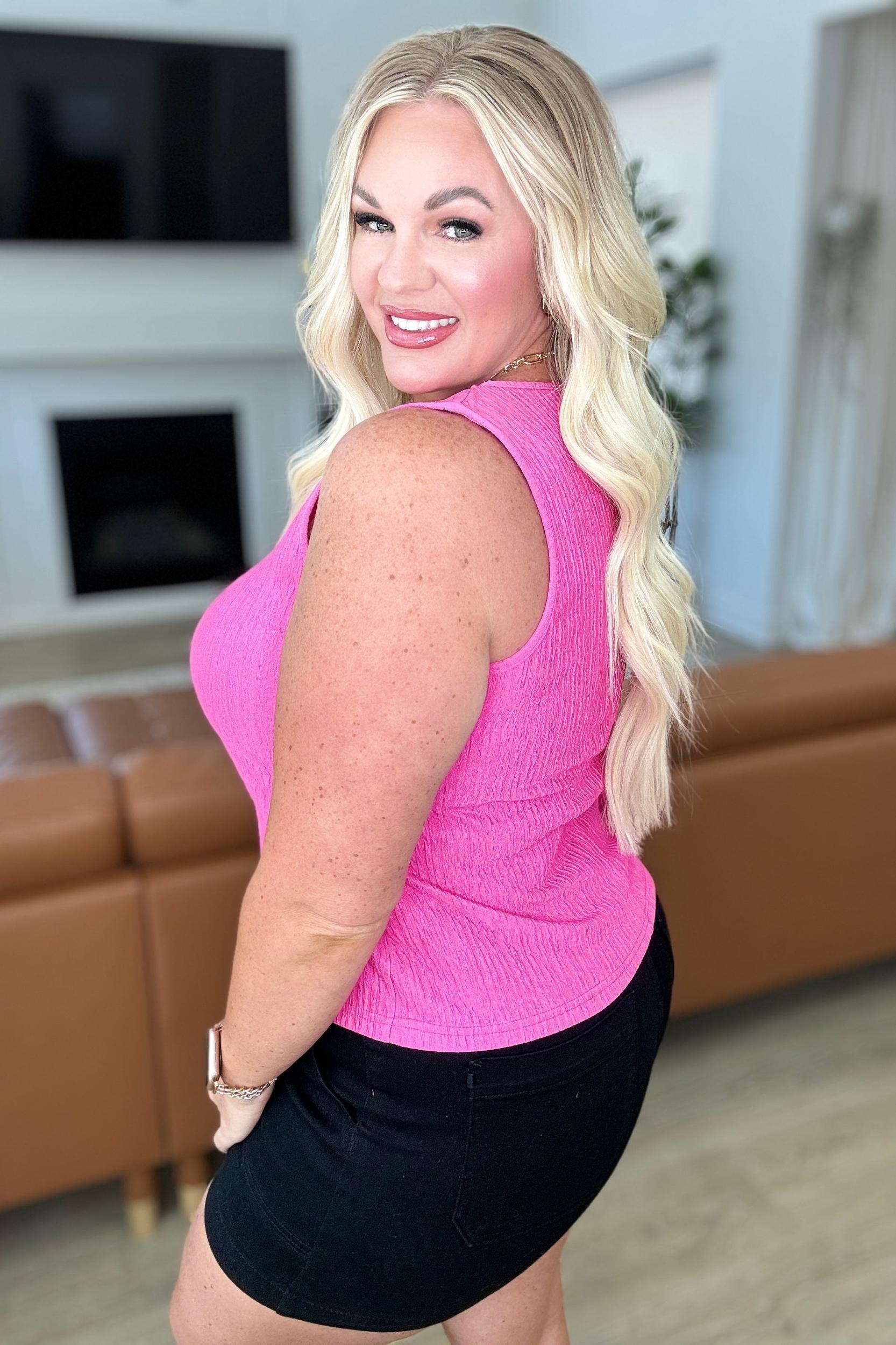 Jenna High Rise Control Top Cuffed Shorts in Pink Product Image