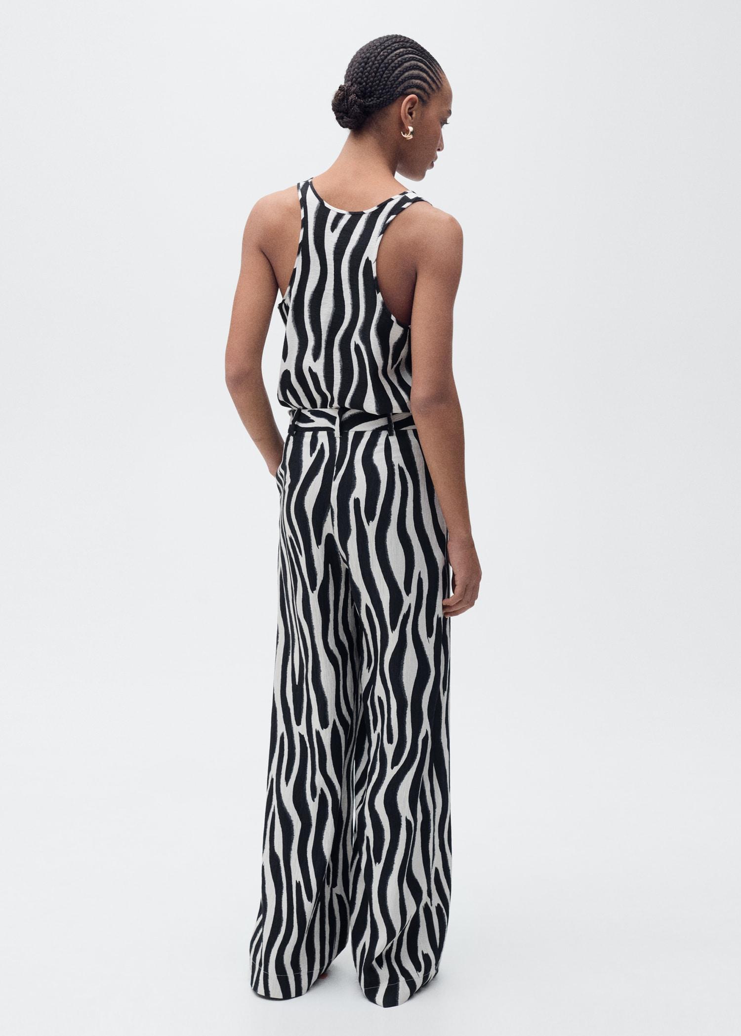 Zebra-print straight-fit pants - Women | MANGO USA Product Image