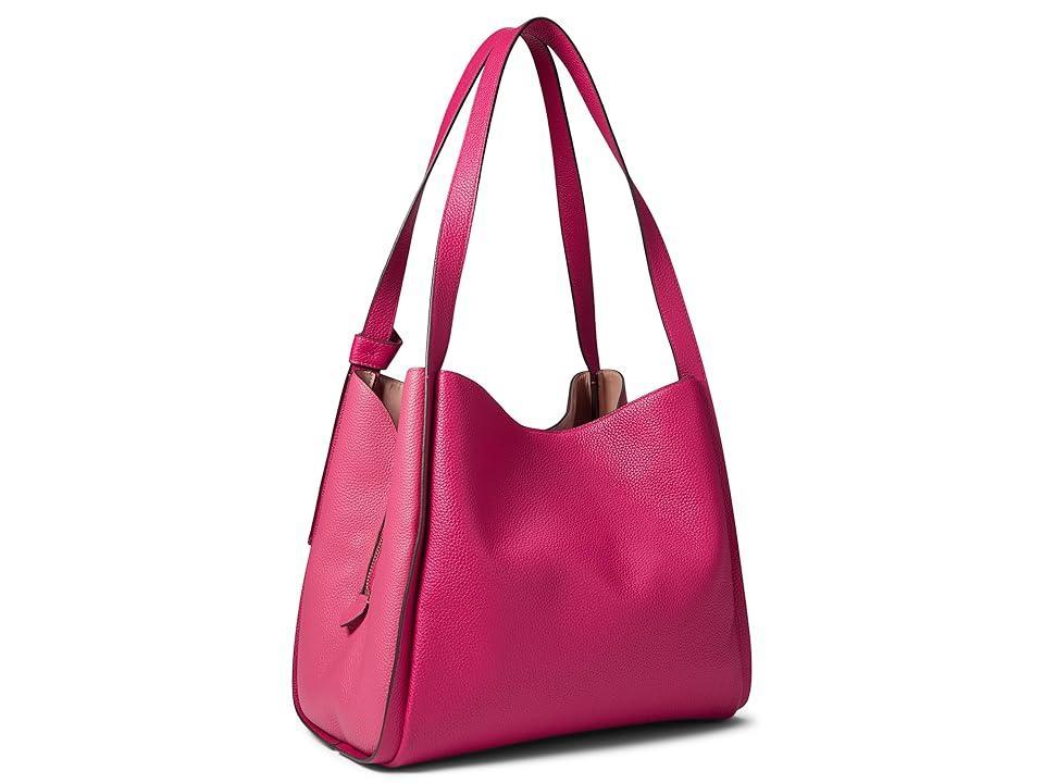Kate Spade New York Knott Color-Blocked Pebbled Leather Large Shoulder Bag (Renaissance Rose Multi) Handbags Product Image