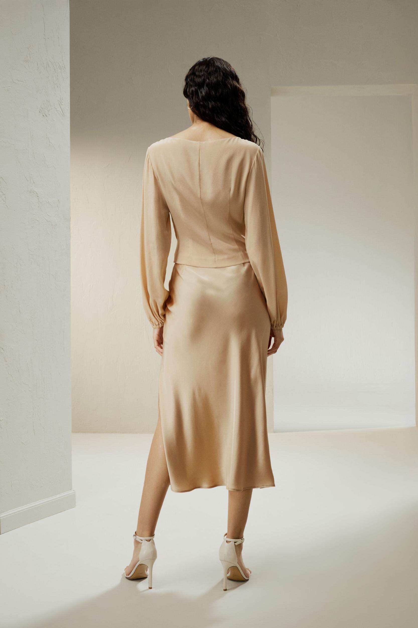Minimalist Aesthetic Silk Poppy Skirt Product Image