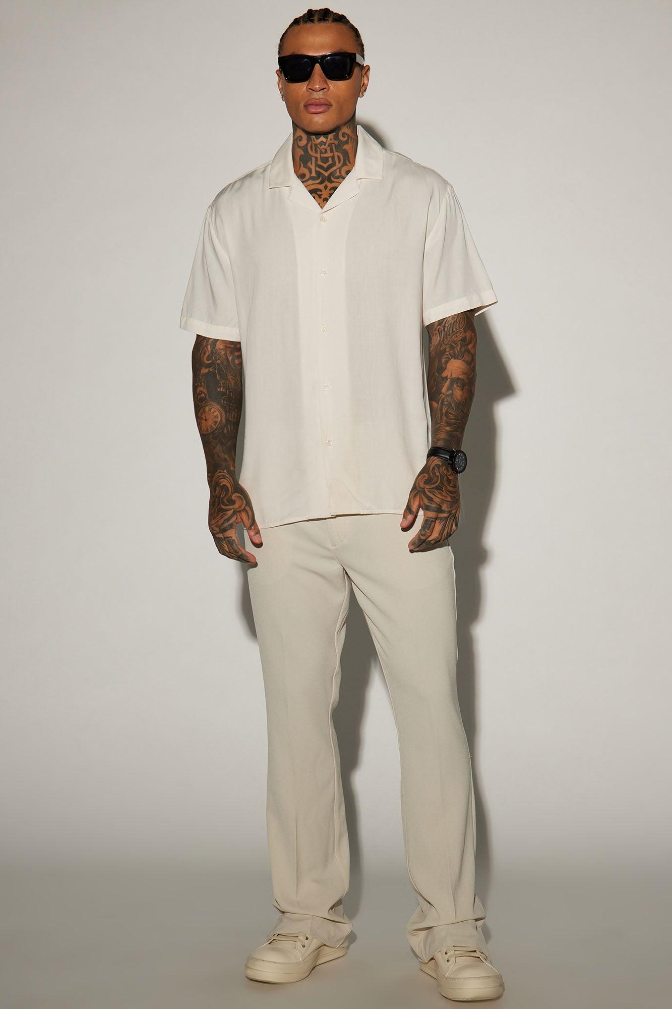 Dawson Relaxed Short Sleeve Cuban Collar Shirt - OffWhite Product Image