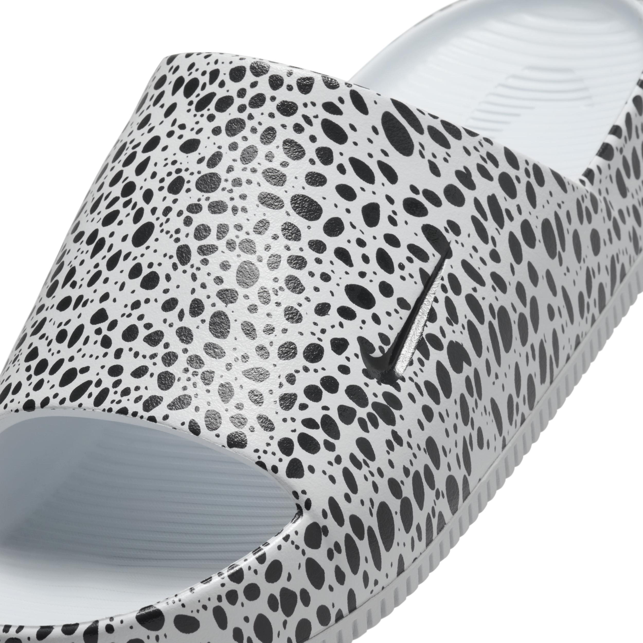 Nike Mens Calm Slides Print NS - Shoes Football Grey/Dk Obsidian/Football Grey Product Image